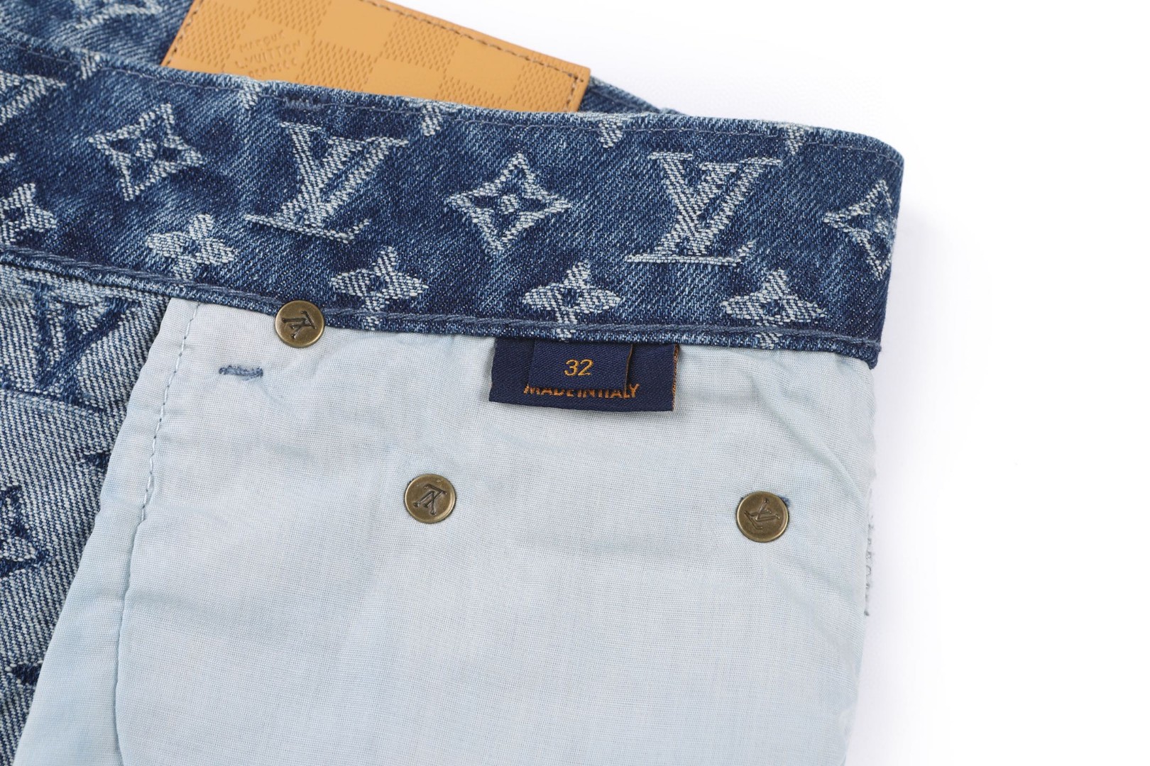 LOUIS VUITTON 路易威登 LV 老花牛仔短裤 休闲裤 裤子 蓝色 B0 1AJBJM