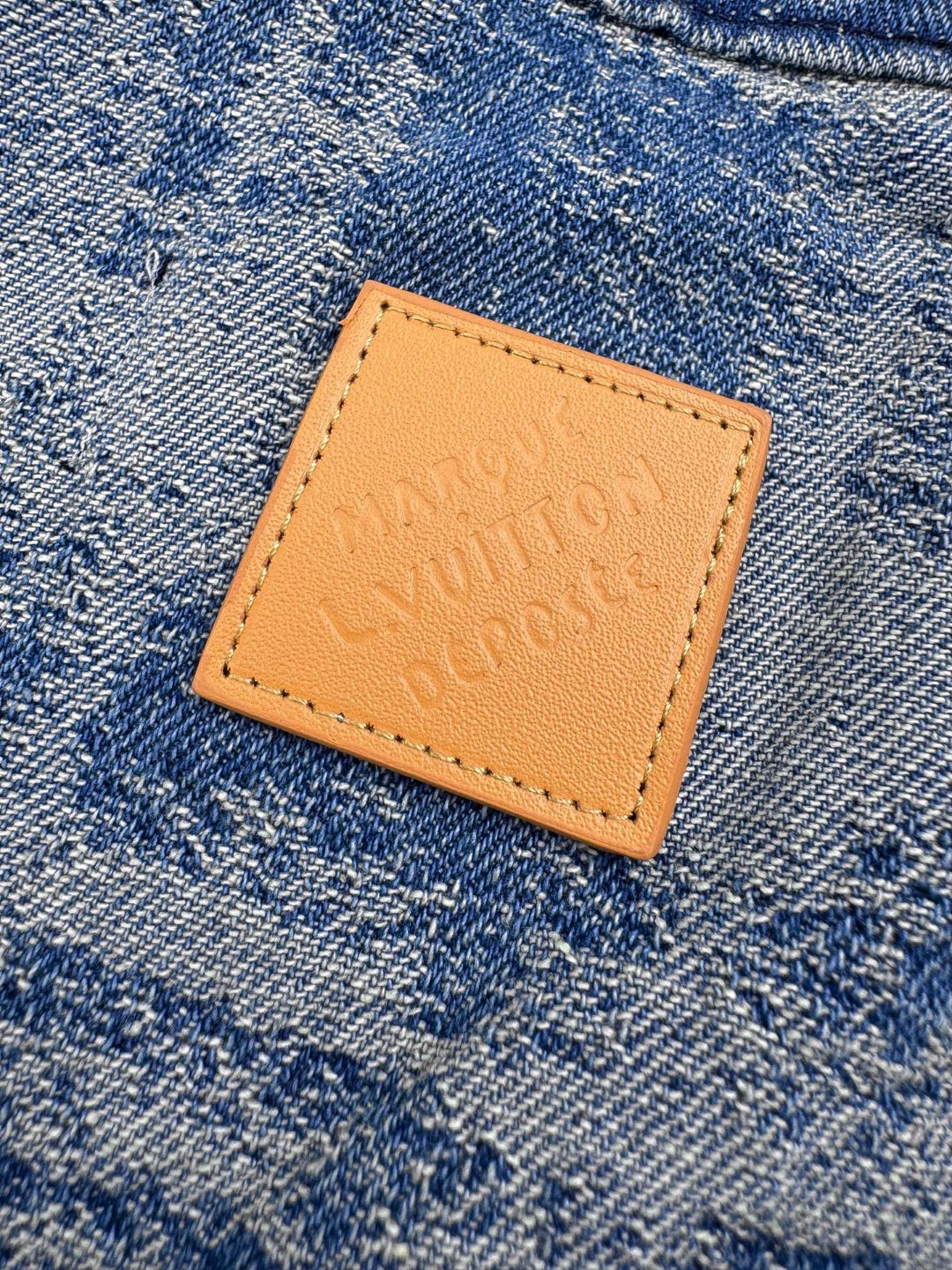 LOUIS VUITTON 路易威登 LV 标识牛仔衬衫 短袖 外套 蓝色 B0 1AJC88