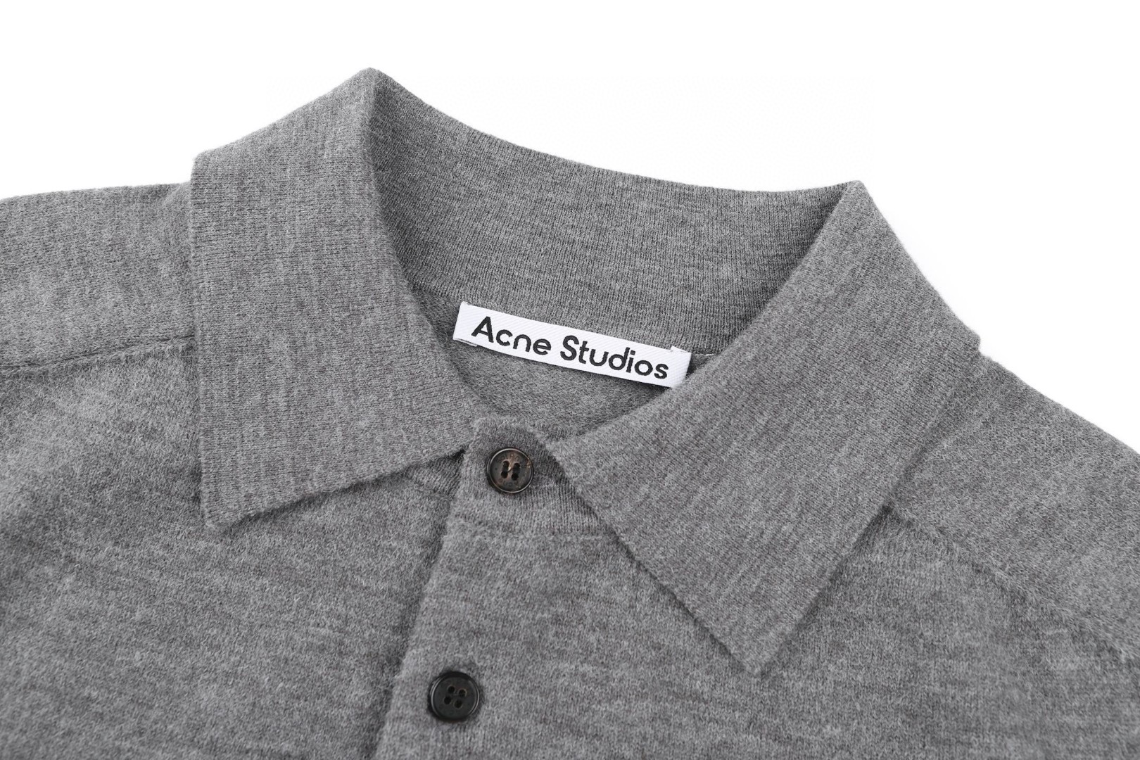 Acne Studios 刺绣logo羊毛针织衫 毛衣 长袖 灰色 B0 B60388-AA3