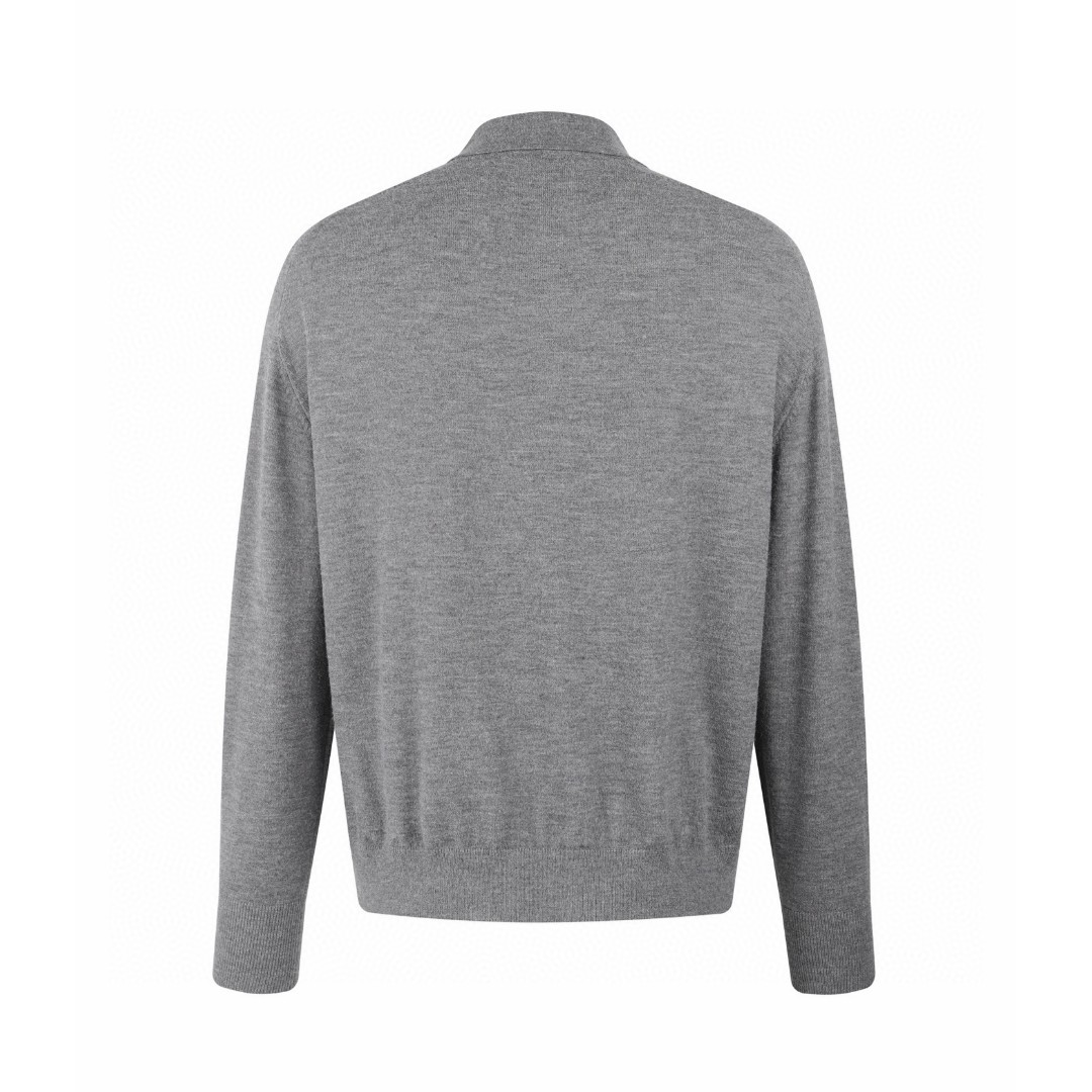 Acne Studios 刺绣logo羊毛针织衫 毛衣 长袖 灰色 B0 B60388-AA3