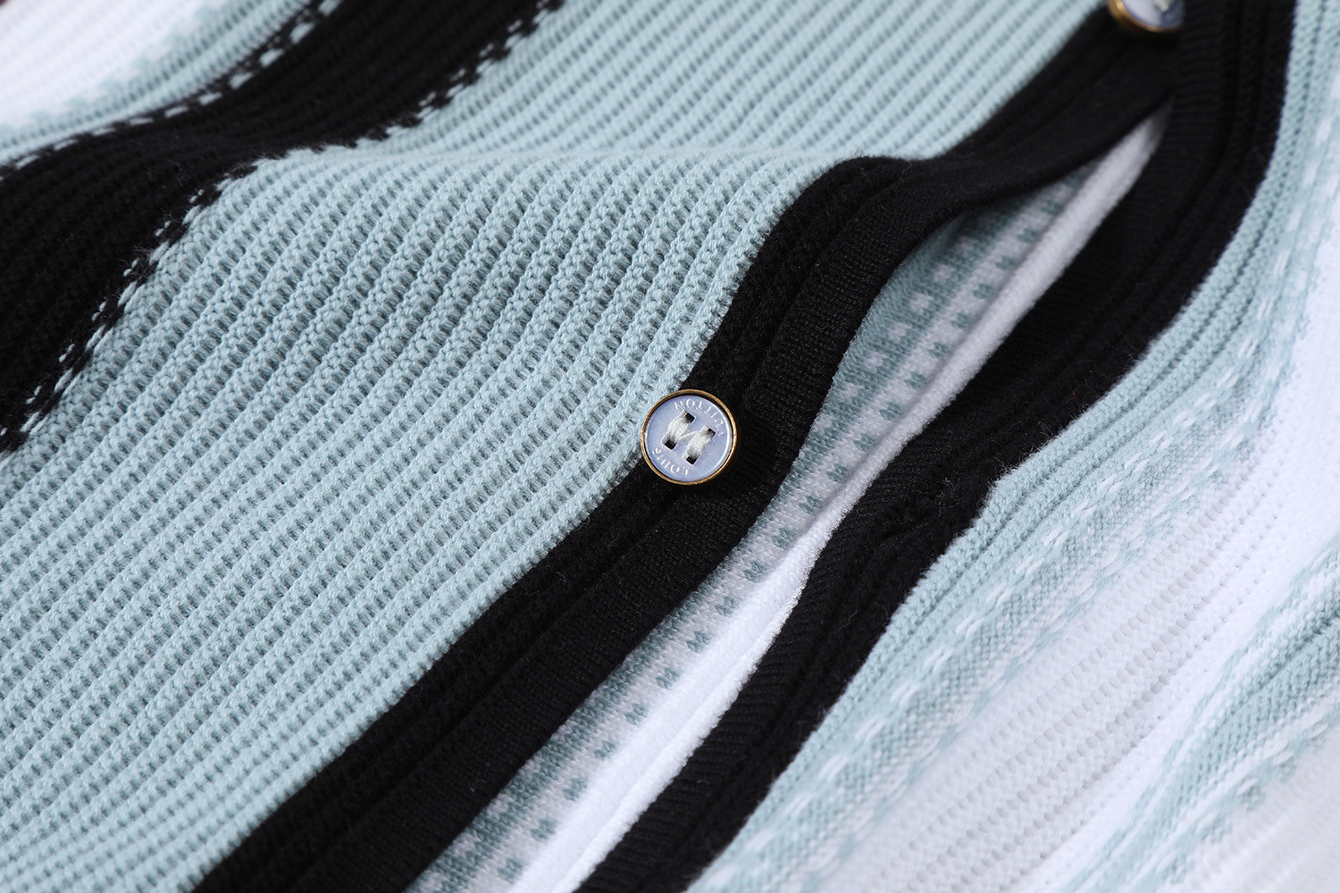 LOUIS VUITTON 路易威登 条纹钩针短袖衬衫 外套 B0 1AHVOO