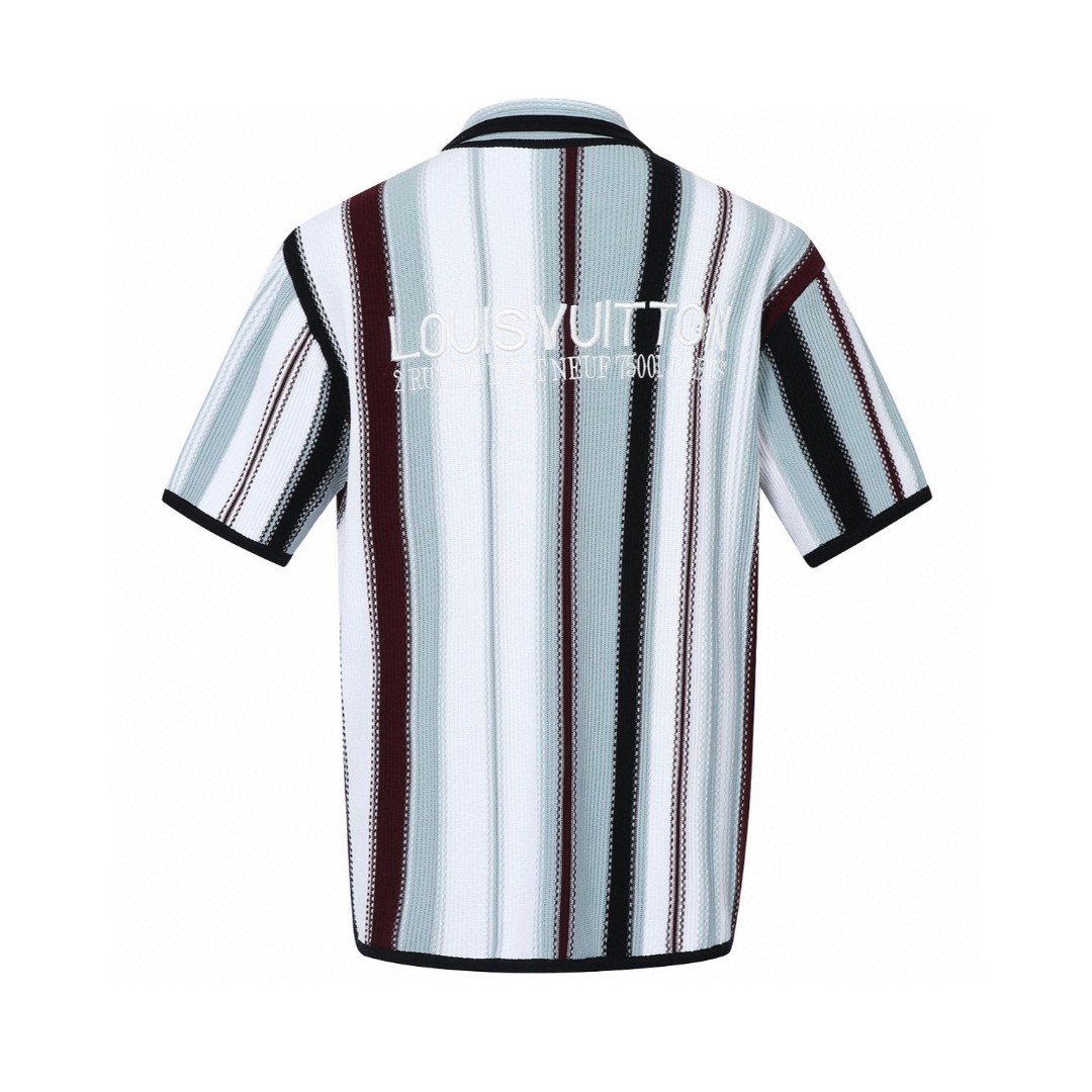 LOUIS VUITTON 路易威登 条纹钩针短袖衬衫 外套 B0 1AHVOO