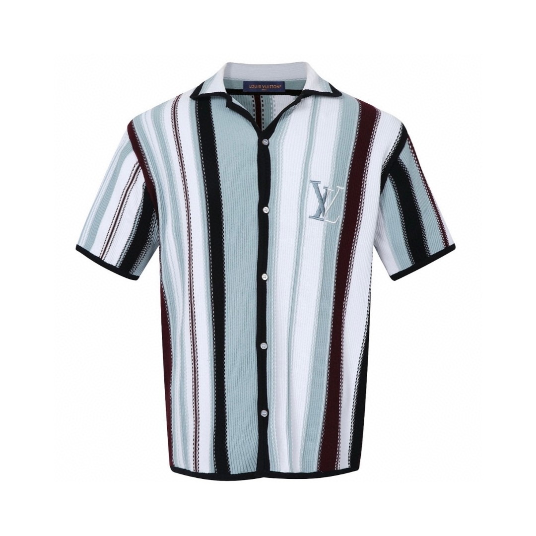 LOUIS VUITTON 路易威登 条纹钩针短袖衬衫 外套 B0 1AHVOO