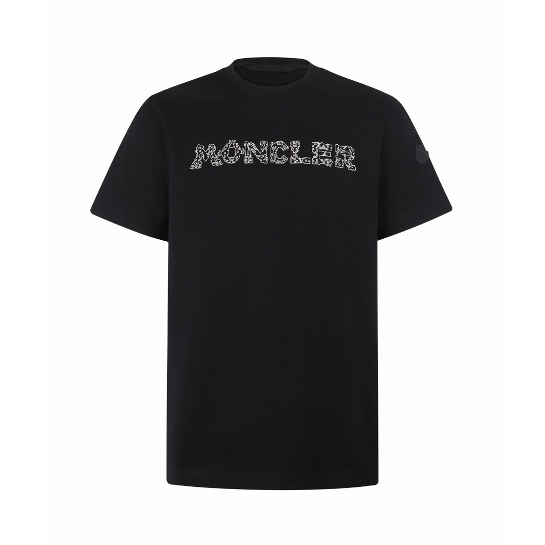 Moncler 蒙口 太空刺绣标识圆领短袖 T恤 夏季 黑色 A0 L10918C0002589AUG999
