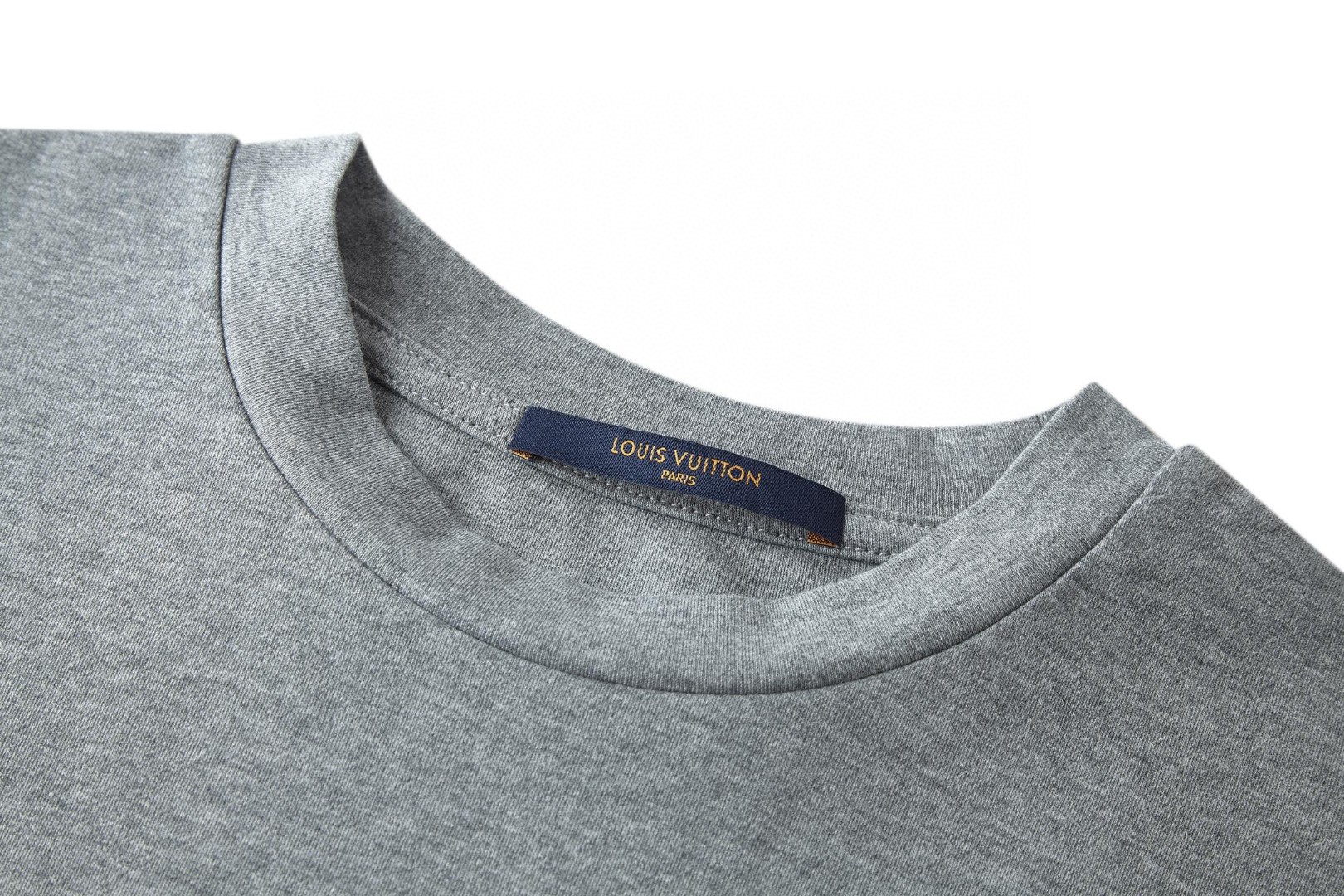LOUIS VUITTON 路易威登 手缝皮标标识圆领短袖 T恤 灰色 A0 1AJSIM