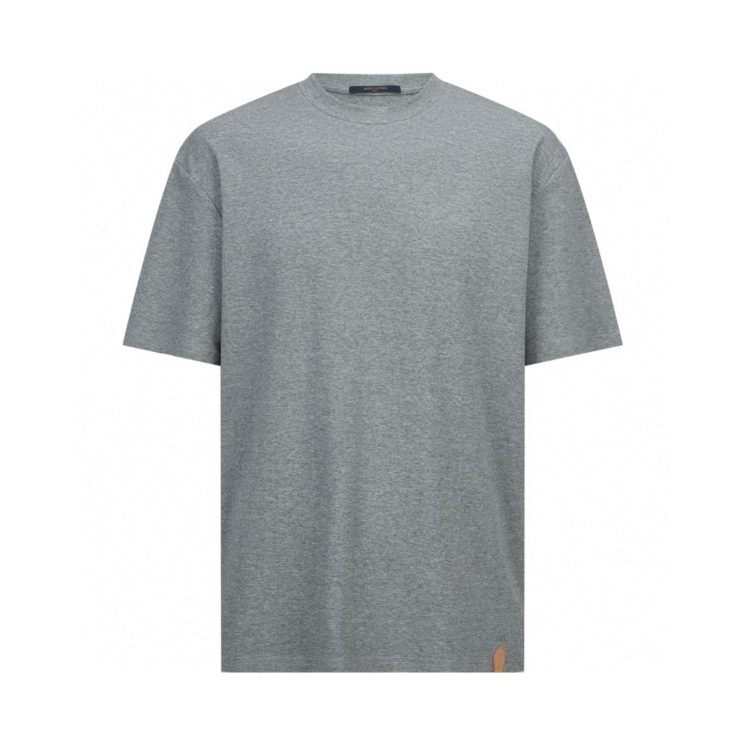 LOUIS VUITTON 路易威登 手缝皮标标识圆领短袖 T恤 灰色 A0 1AJSIM