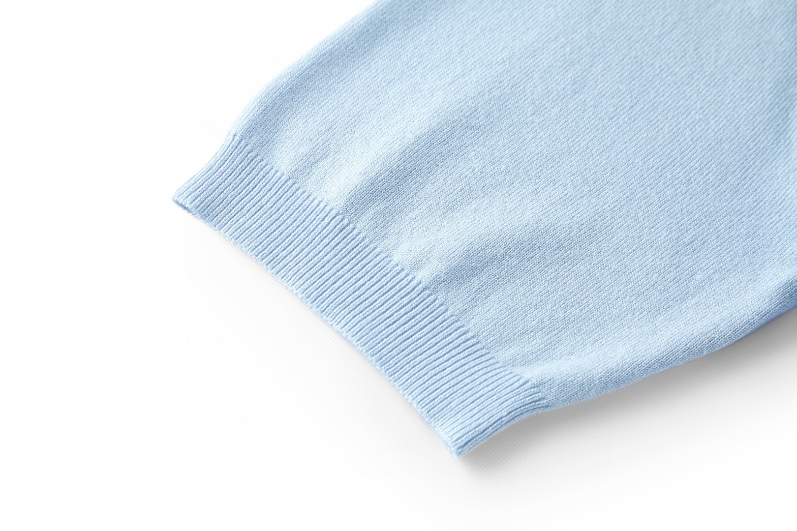 PRADA 普拉达 袖口提花标识半高领针织短袖 针织衫 T恤 蓝色 A7 UMR681-1811-F0012-S-OOO