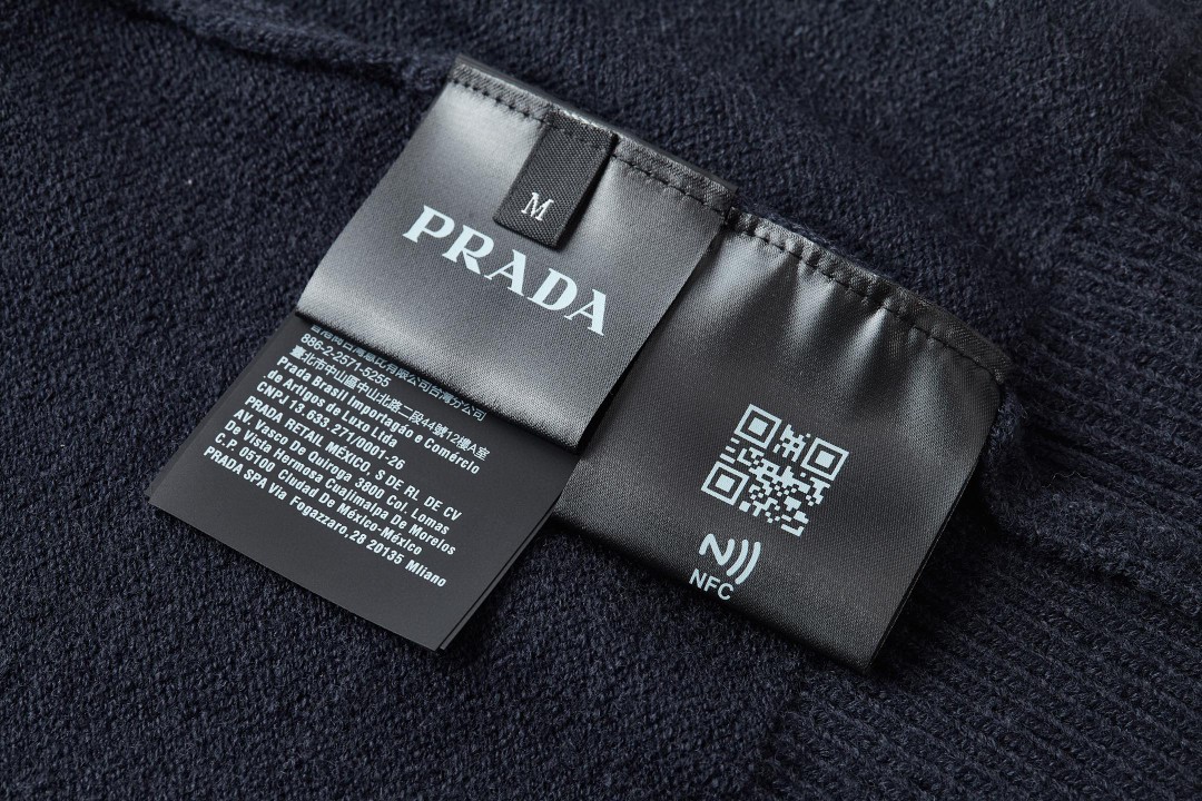 PRADA 普拉达 经典刺绣标识针织衫 短袖 T恤 短款 女款 灰色 红色 海军蓝 A7 P24Z1U-13LY-F0008-S-231