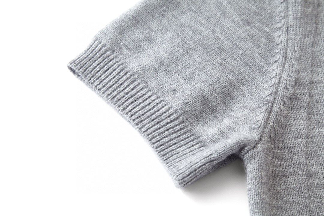 PRADA 普拉达 经典刺绣标识针织衫 短袖 T恤 短款 女款 灰色 红色 海军蓝 A7 P24Z1U-13LY-F0008-S-231