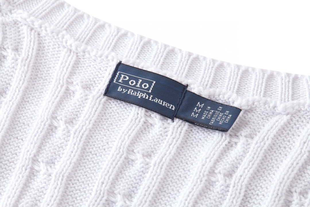 Ralph Lauren 拉夫劳伦 绞花针织背心 马甲 白色 A7
