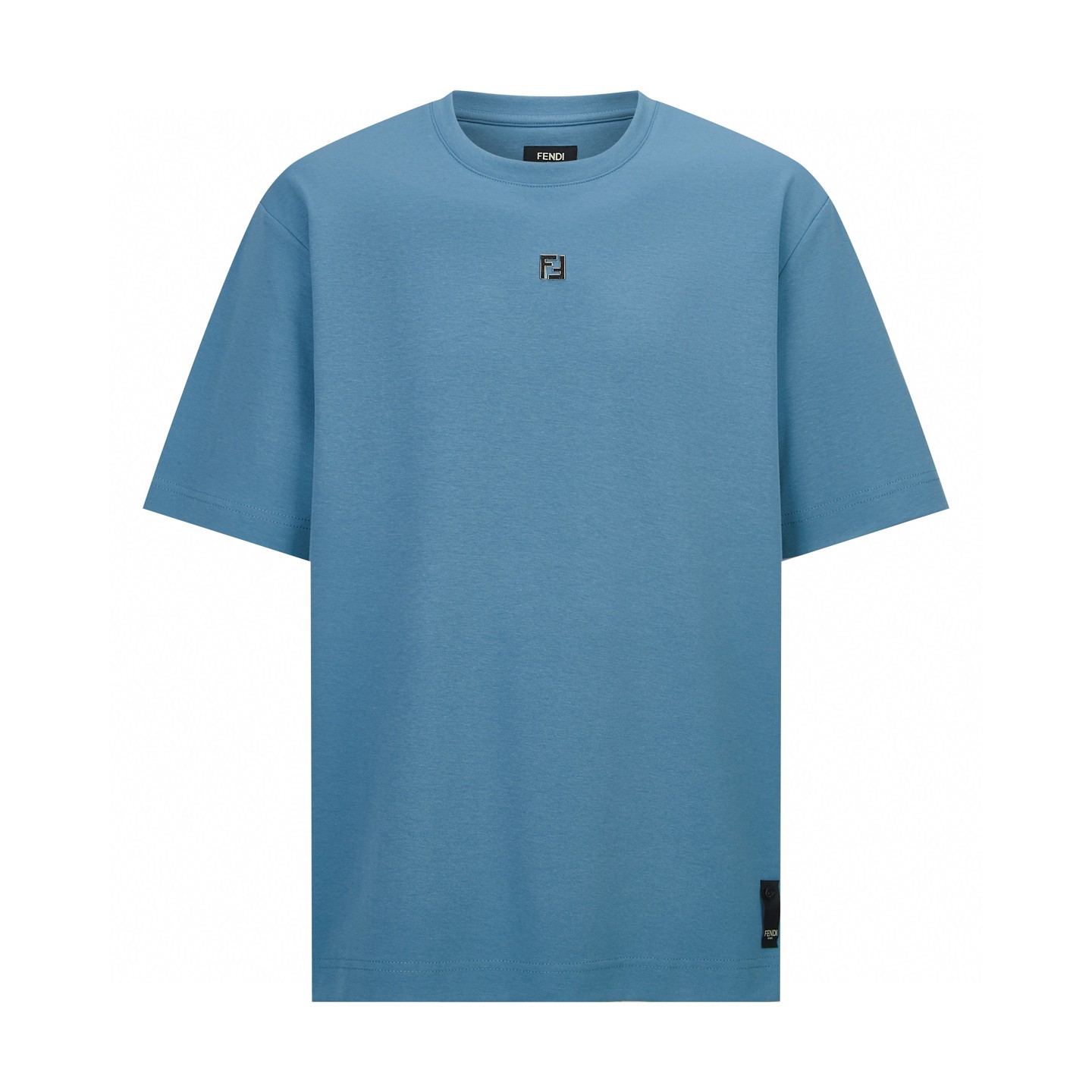 FENDI 芬迪 双F五金徽标圆领T恤 短袖 套头 夏季 卡其色 蓝色 藏青色 A0 FY0936ARYYF0QB9