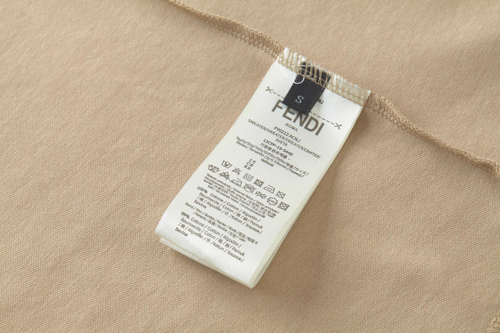 FENDI 芬迪 双F五金徽标圆领T恤 短袖 套头 夏季 卡其色 蓝色 藏青色 A0 FY0936ARYYF0QB9