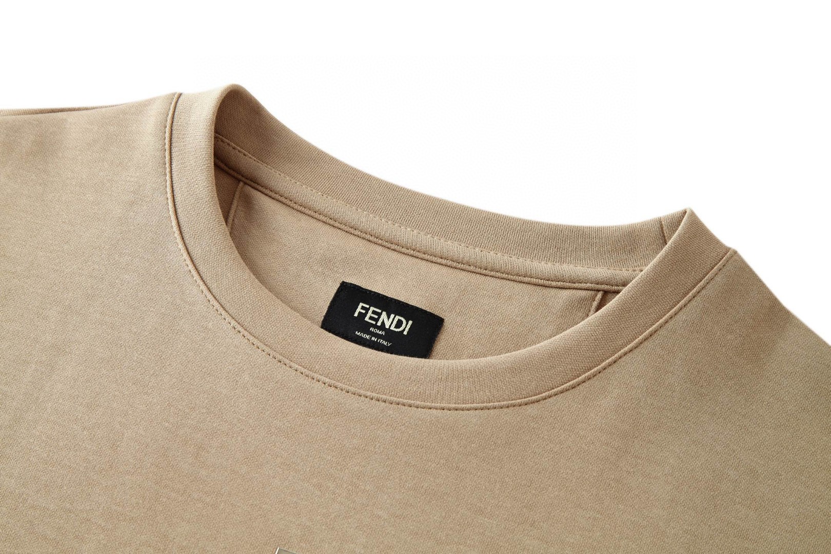 FENDI 芬迪 双F五金徽标圆领T恤 短袖 套头 夏季 卡其色 蓝色 藏青色 A0 FY0936ARYYF0QB9