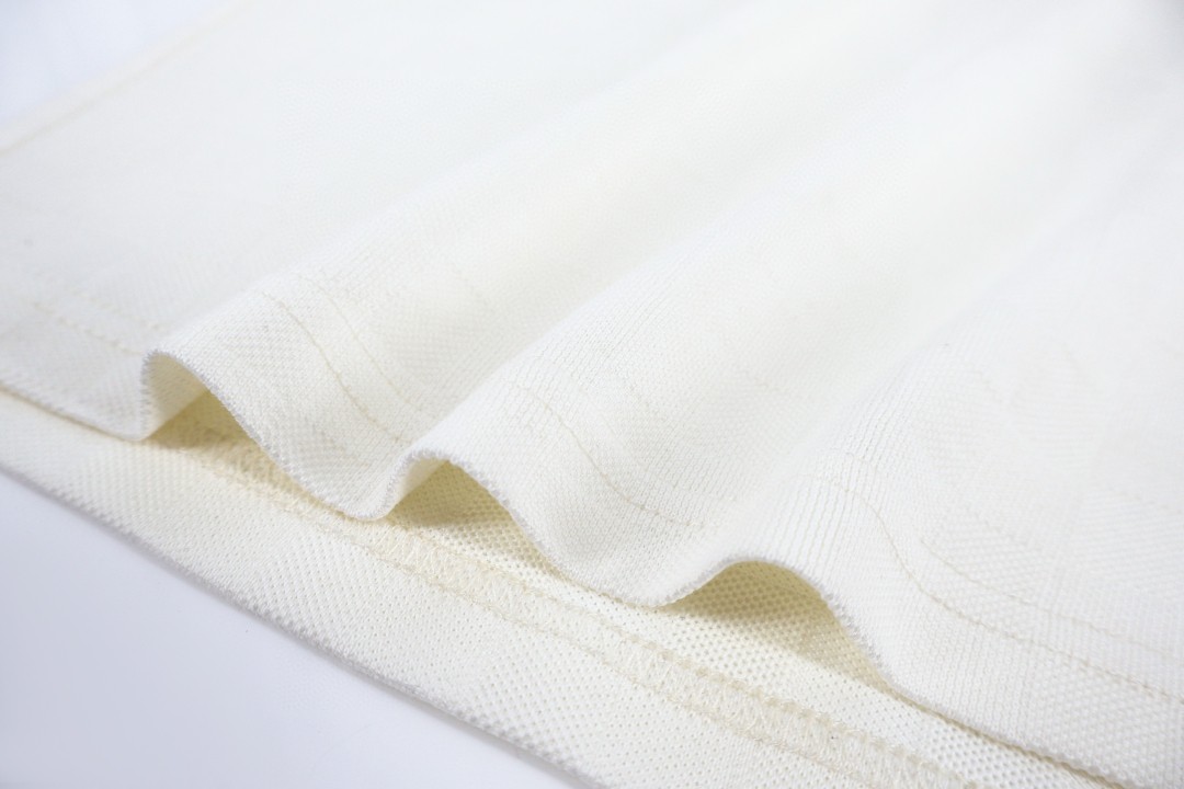 LOUIS VUITTON 路易威登 字母徽标刺绣棋盘格提花Polo衫 短袖 T恤 白色 B0 1AJUN5