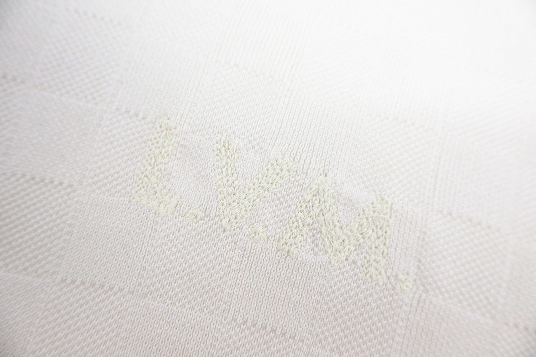 LOUIS VUITTON 路易威登 字母徽标刺绣棋盘格提花Polo衫 短袖 T恤 白色 B0 1AJUN5