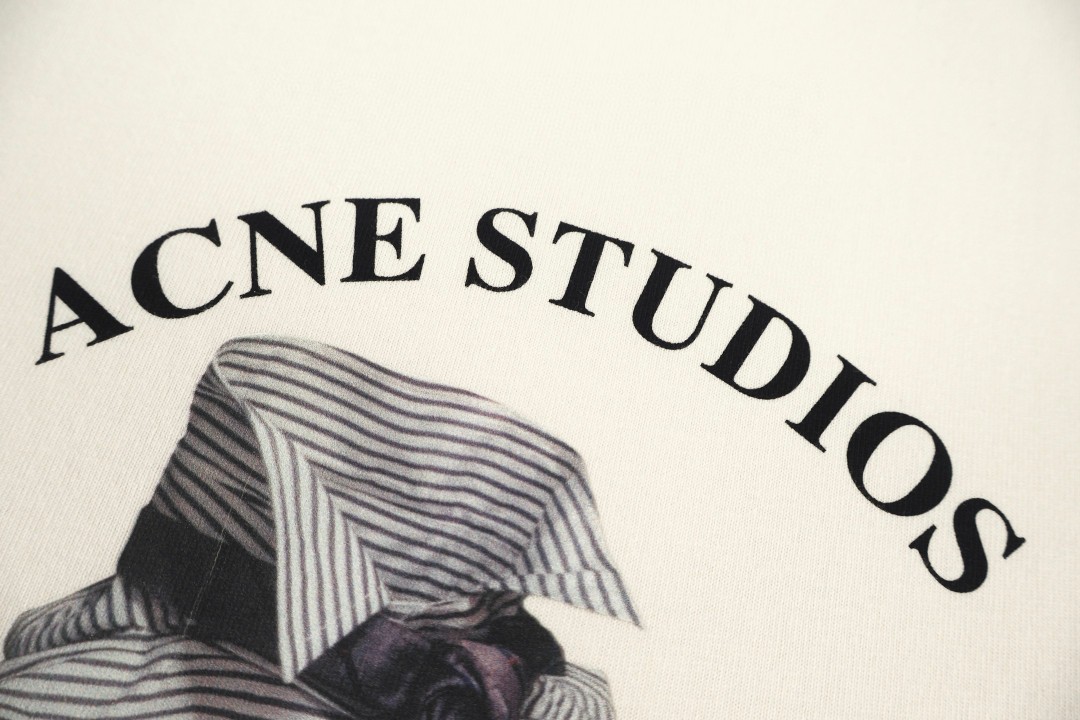 Acne Studios 领带印花圆领T恤 短袖 白色 A2 AL0534-AEG