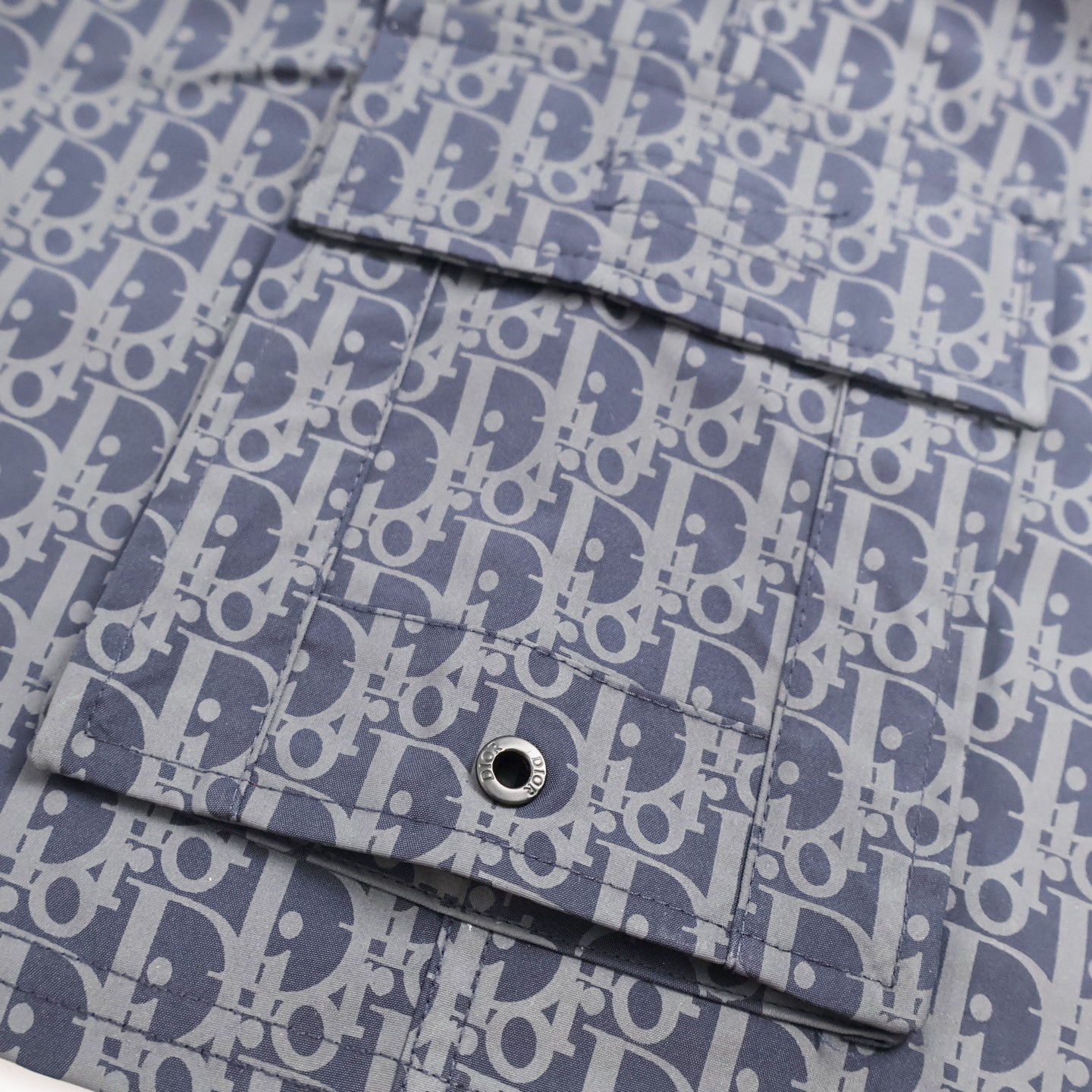 DIOR 迪奥 提花满印绑带工装裤 短裤 裤子 灰蓝色 灰色 A7 