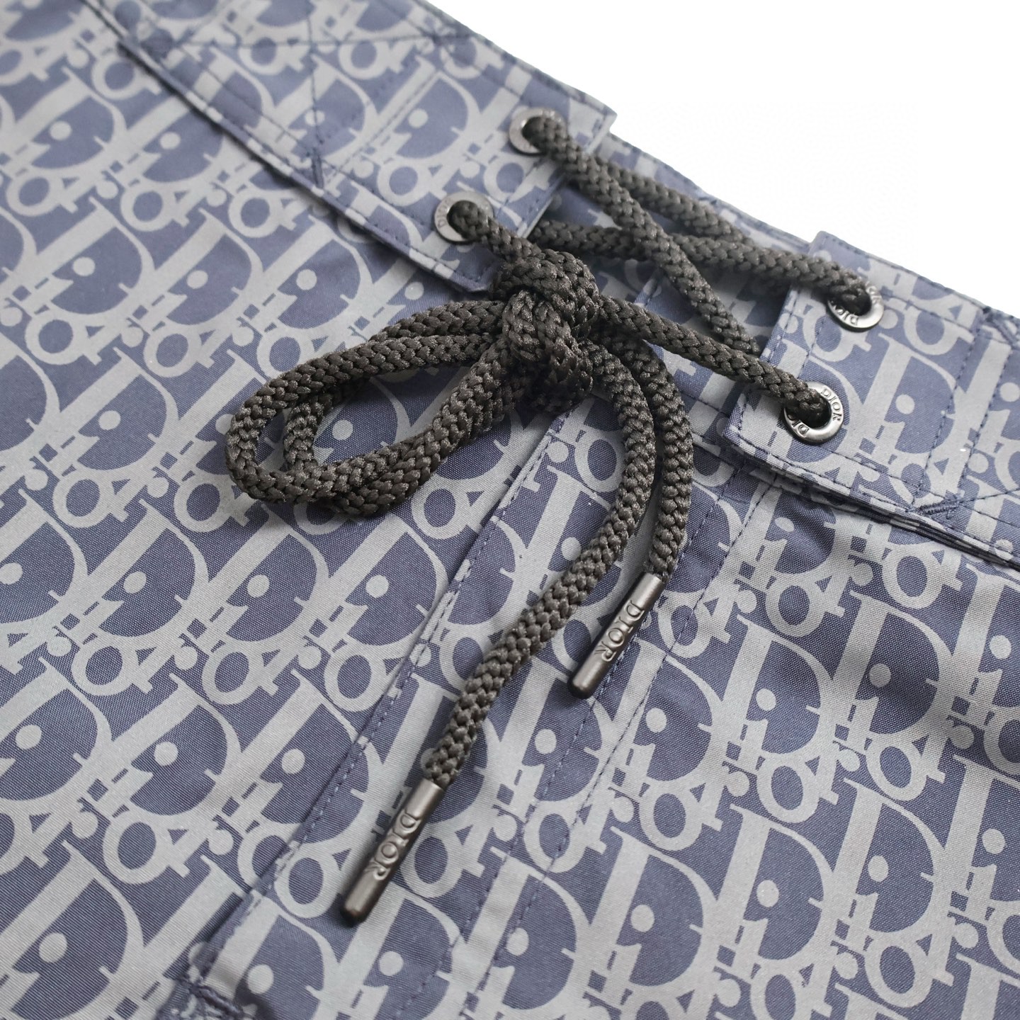 DIOR 迪奥 提花满印绑带工装裤 短裤 裤子 灰蓝色 灰色 A7 