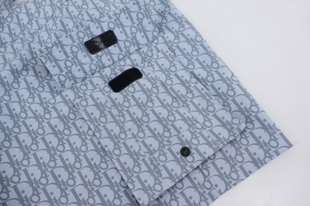 DIOR 迪奥 提花满印绑带工装裤 短裤 裤子 绿色 蓝色 A7 293B103CB041-C565