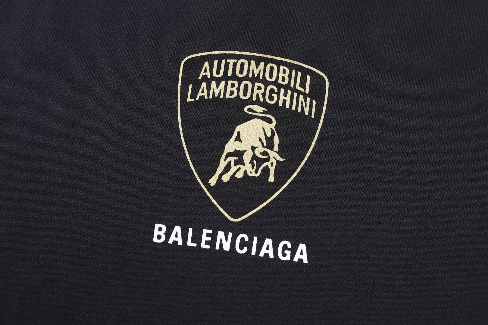 Balenciaga 巴黎世家 兰博基尼联名 印花圆领短袖 T恤 夏季 黑色 831305TSVQ91083