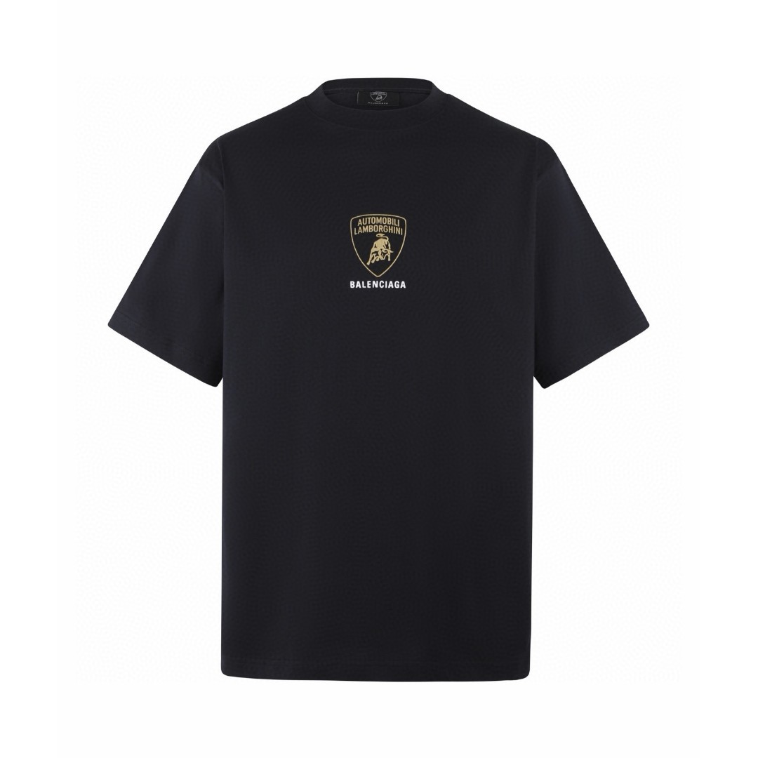 Balenciaga 巴黎世家 兰博基尼联名 印花圆领短袖 T恤 夏季 黑色 831305TSVQ91083