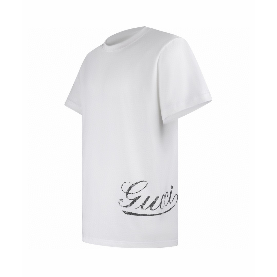 GUCCI 古驰 字母印花圆领短袖 T恤 夏季 男女同款 白色 A0 856477-XJHQM-9066