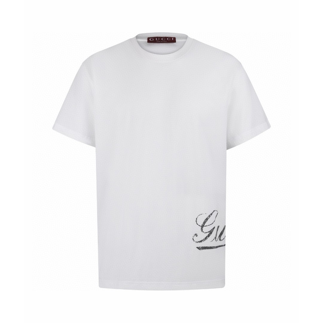 GUCCI 古驰 字母印花圆领短袖 T恤 夏季 男女同款 白色 A0 856477-XJHQM-9066