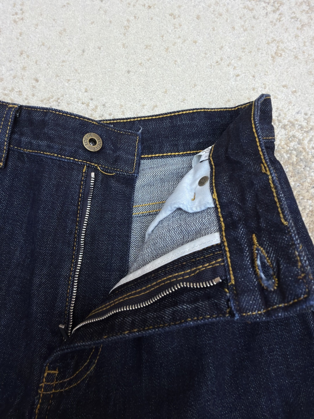 Loewe 罗意威 Anagram 锥形牛仔裤 长裤 裤子 弯刀裤 浅蓝色 深蓝色 B5 S359Y11XCM-6395