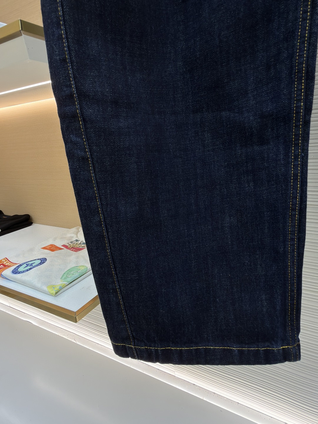 Loewe 罗意威 Anagram 锥形牛仔裤 长裤 裤子 弯刀裤 浅蓝色 深蓝色 B5 S359Y11XCM-6395