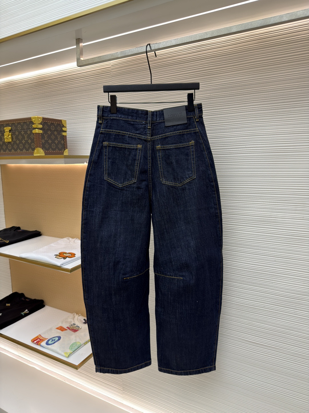 Loewe 罗意威 Anagram 锥形牛仔裤 长裤 裤子 弯刀裤 浅蓝色 深蓝色 B5 S359Y11XCM-6395