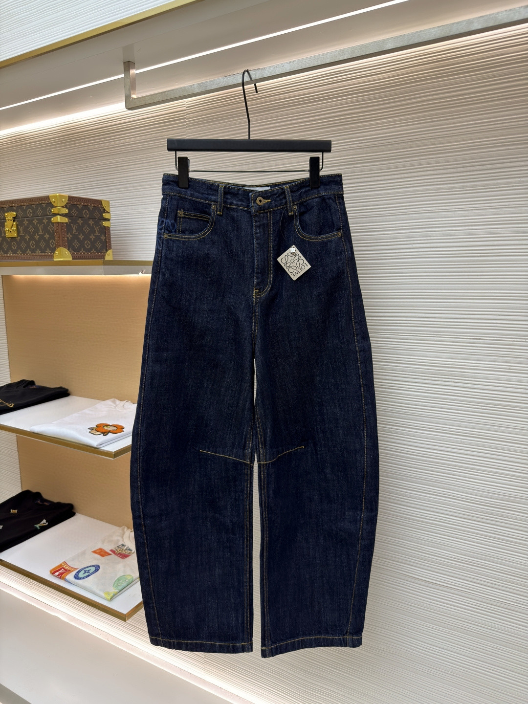 Loewe 罗意威 Anagram 锥形牛仔裤 长裤 裤子 弯刀裤 浅蓝色 深蓝色 B5 S359Y11XCM-6395