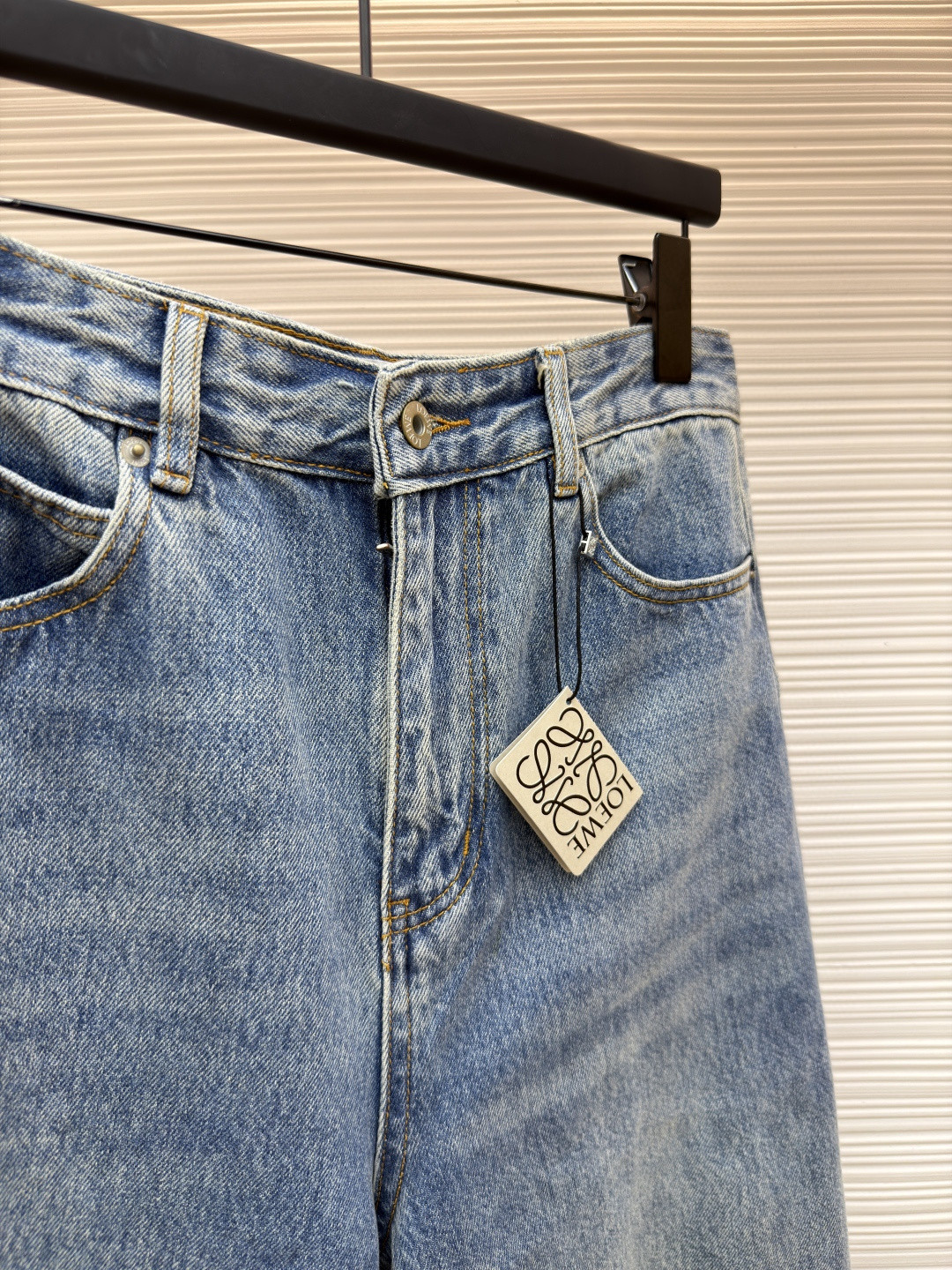 Loewe 罗意威 Anagram 锥形牛仔裤 长裤 裤子 弯刀裤 浅蓝色 深蓝色 B5 S359Y11XCM-6395