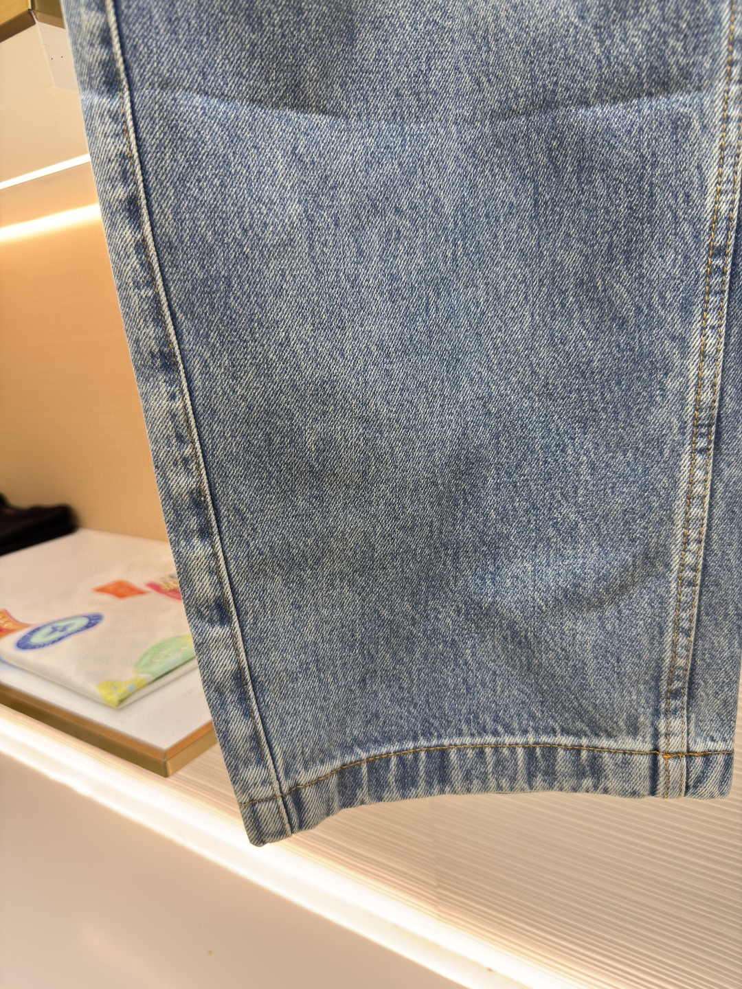 Loewe 罗意威 Anagram 锥形牛仔裤 长裤 裤子 弯刀裤 浅蓝色 深蓝色 B5 S359Y11XCM-6395