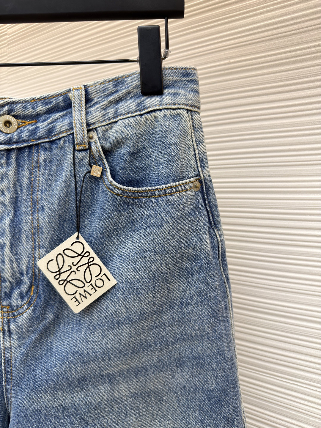 Loewe 罗意威 Anagram 锥形牛仔裤 长裤 裤子 弯刀裤 浅蓝色 深蓝色 B5 S359Y11XCM-6395