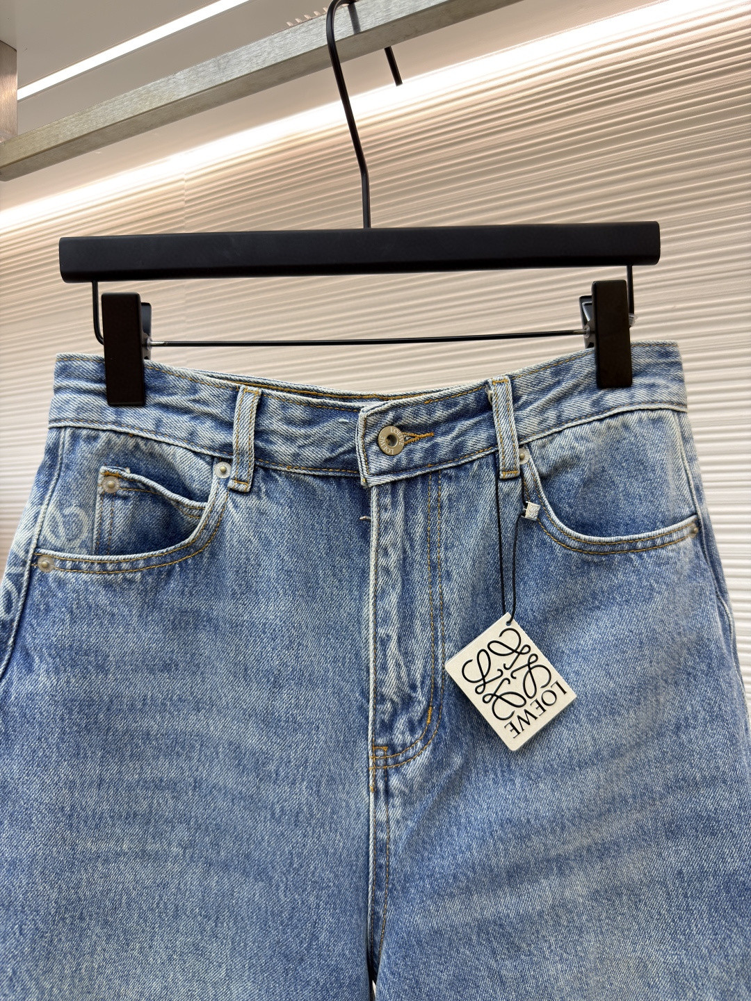 Loewe 罗意威 Anagram 锥形牛仔裤 长裤 裤子 弯刀裤 浅蓝色 深蓝色 B5 S359Y11XCM-6395