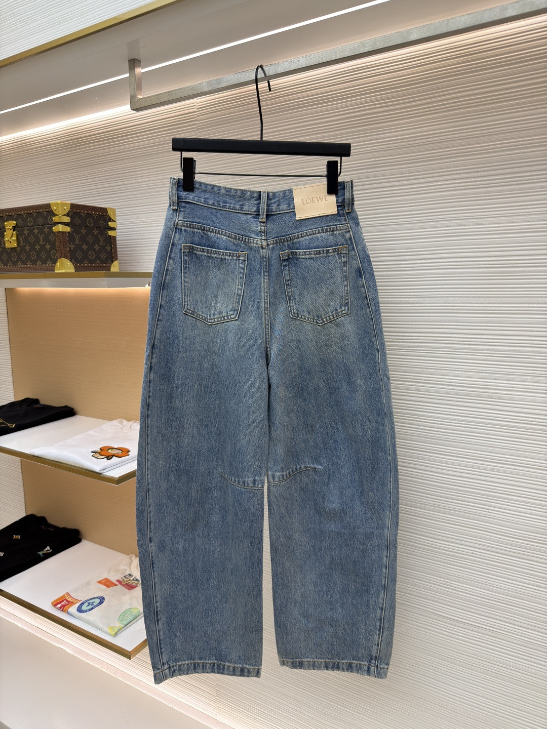 Loewe 罗意威 Anagram 锥形牛仔裤 长裤 裤子 弯刀裤 浅蓝色 深蓝色 B5 S359Y11XCM-6395