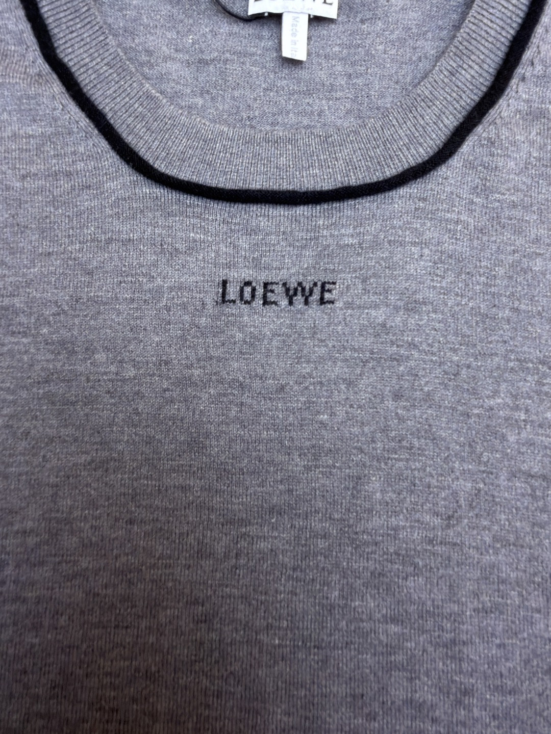 Loewe 罗意威 提花针织短袖 毛衣 T恤 女款 灰色 A2 S359Y55K43-4004