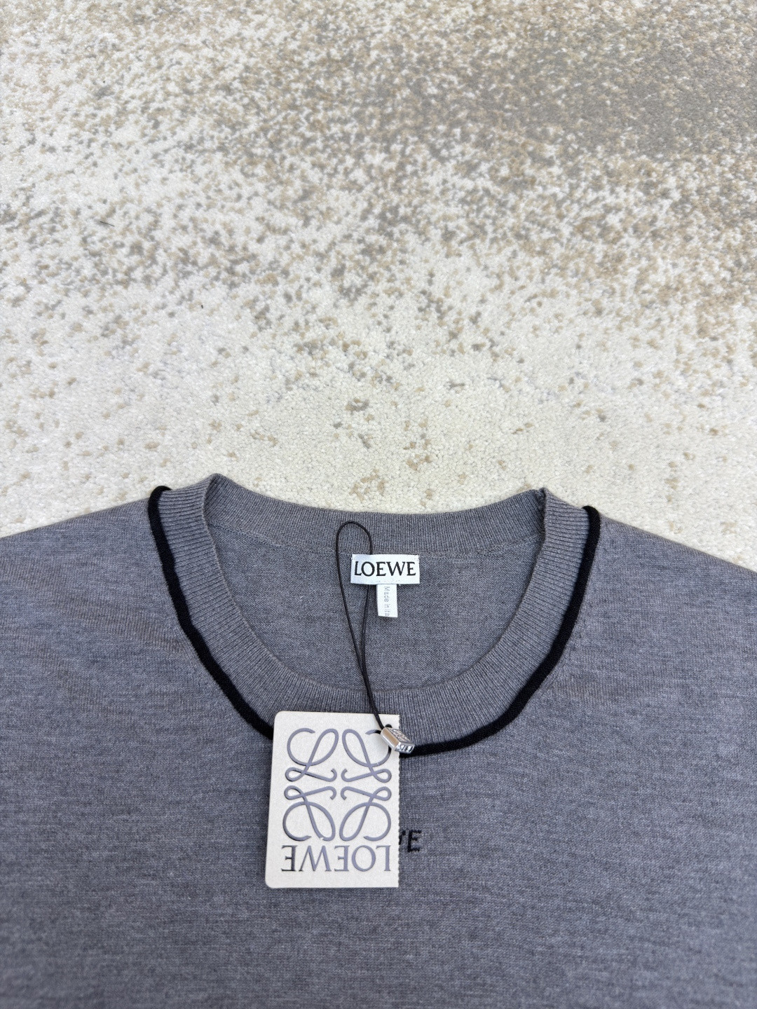 Loewe 罗意威 提花针织短袖 毛衣 T恤 女款 灰色 A2 S359Y55K43-4004