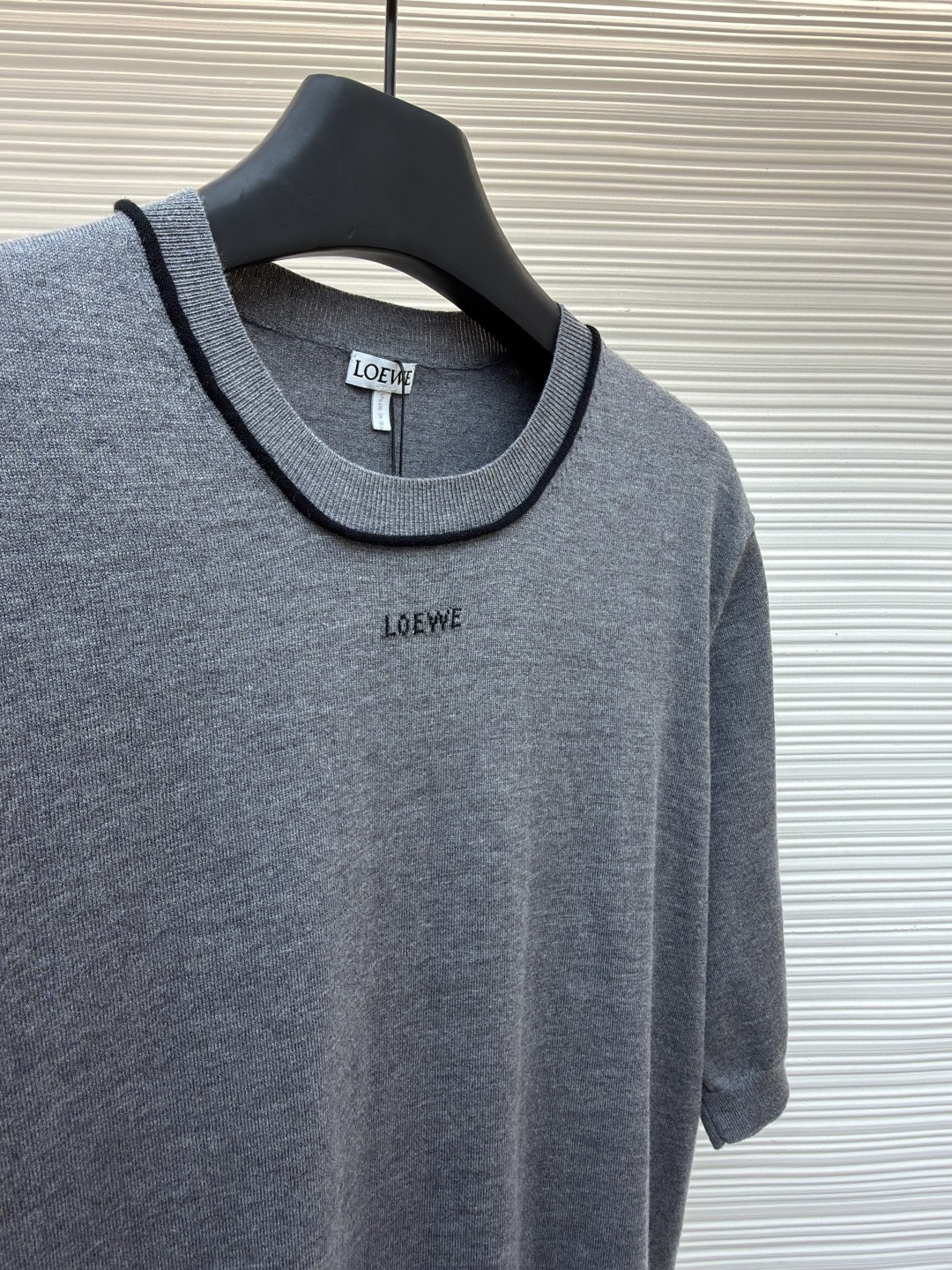 Loewe 罗意威 提花针织短袖 毛衣 T恤 女款 灰色 A2 S359Y55K43-4004