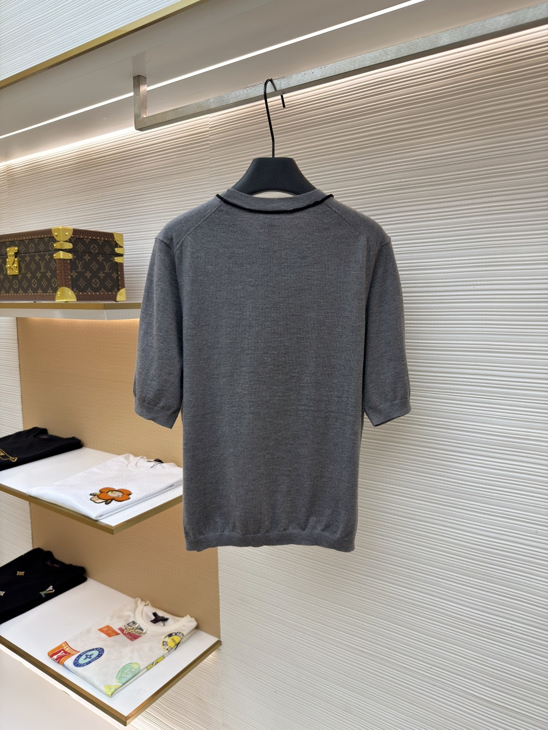 Loewe 罗意威 提花针织短袖 毛衣 T恤 女款 灰色 A2 S359Y55K43-4004