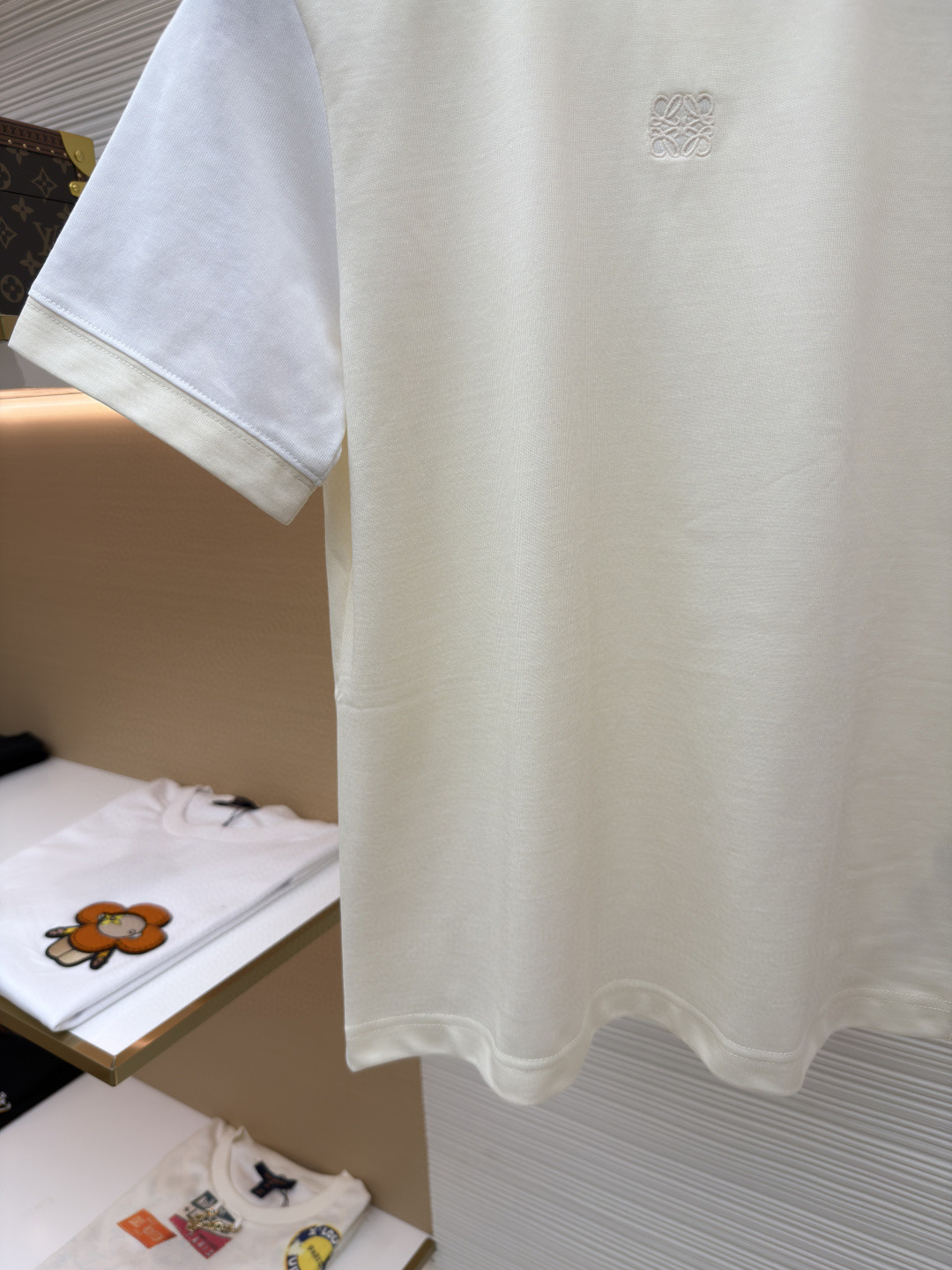 Loewe 罗意威 刺绣撞色圆领短袖 T恤 女款 夏款 绿色 米色 A0 S359Y22XA8-4160