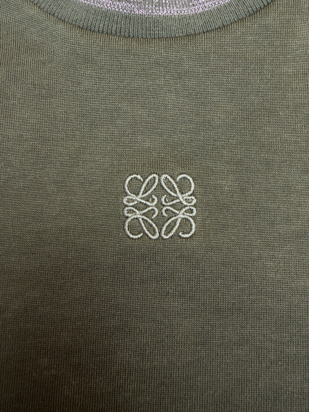 Loewe 罗意威 刺绣撞色圆领短袖 T恤 女款 夏款 绿色 米色 A0 S359Y22XA8-4160