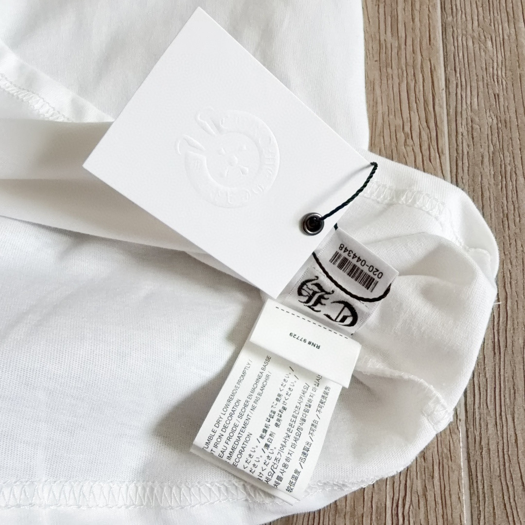 Chrome Hearts CH 克罗心 橙色十字架圆领短袖 T恤 白色 黑色 A0  