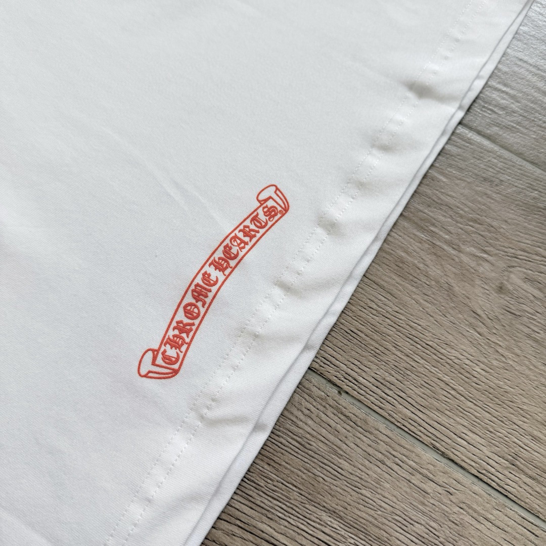 Chrome Hearts CH 克罗心 橙色十字架圆领短袖 T恤 白色 黑色 A0  