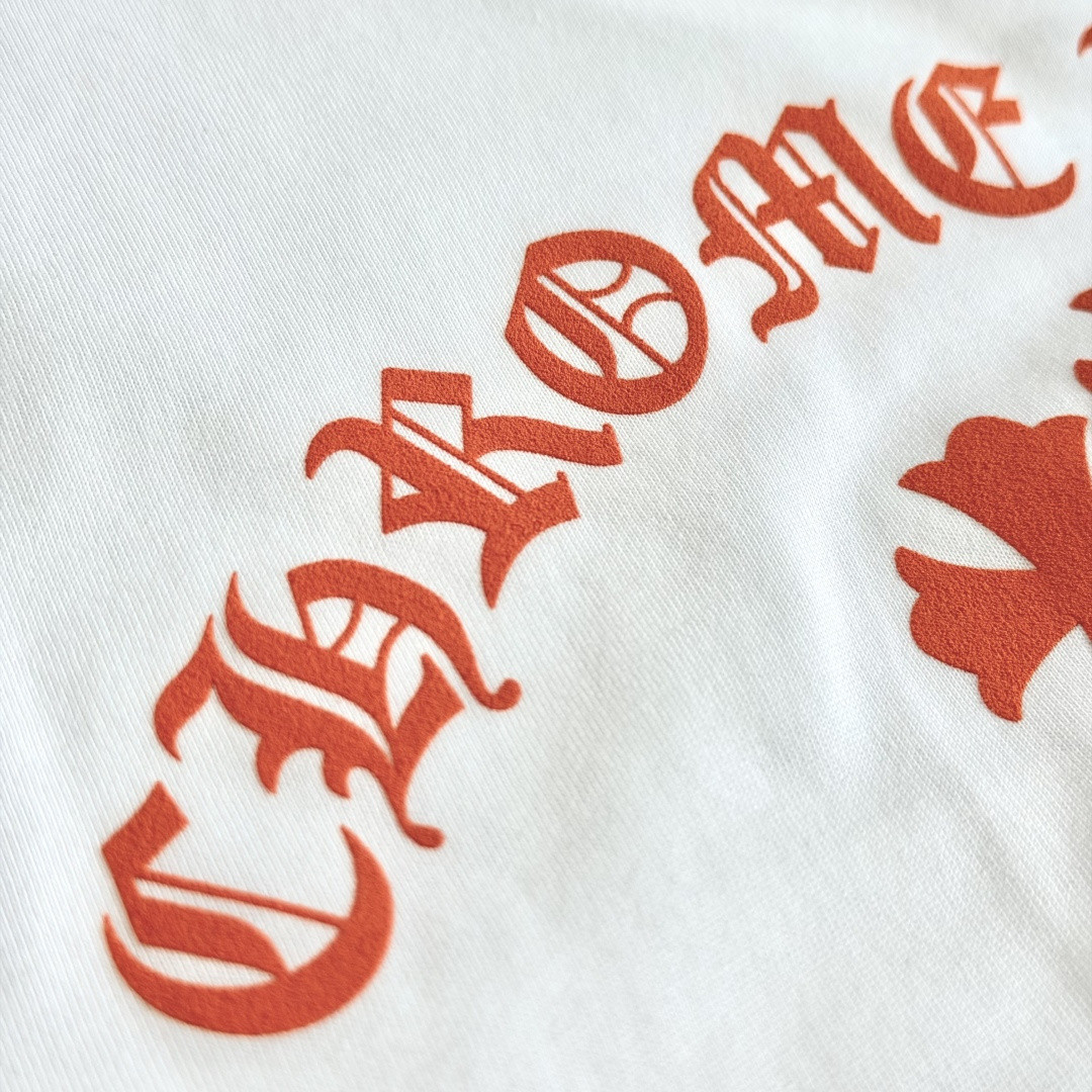 Chrome Hearts CH 克罗心 橙色十字架圆领短袖 T恤 白色 黑色 A0  
