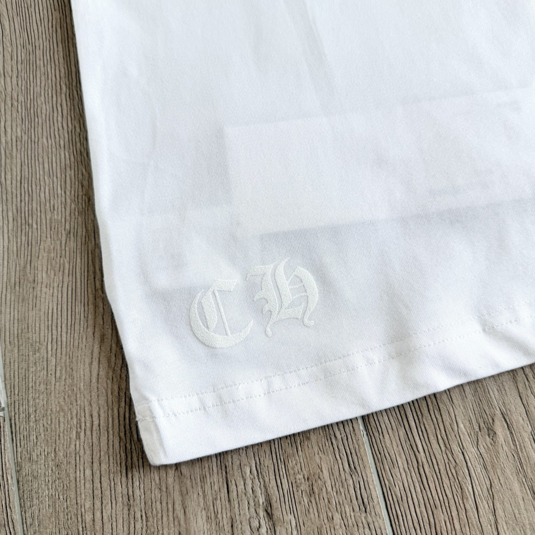 Chrome Hearts CH 克罗心 橙色十字架圆领短袖 T恤 白色 黑色 A0  