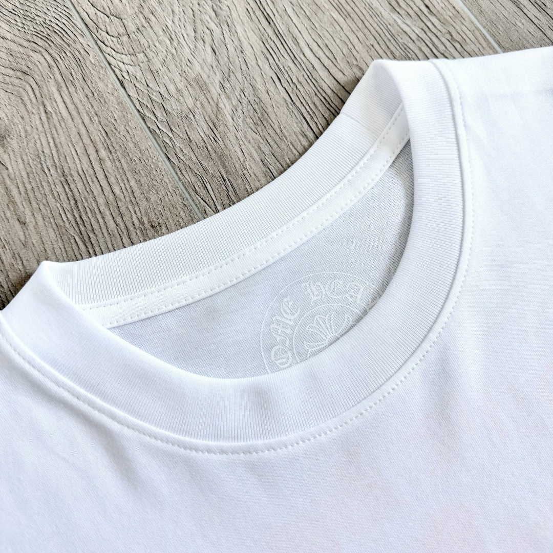 Chrome Hearts CH 克罗心 橙色十字架圆领短袖 T恤 白色 黑色 A0  