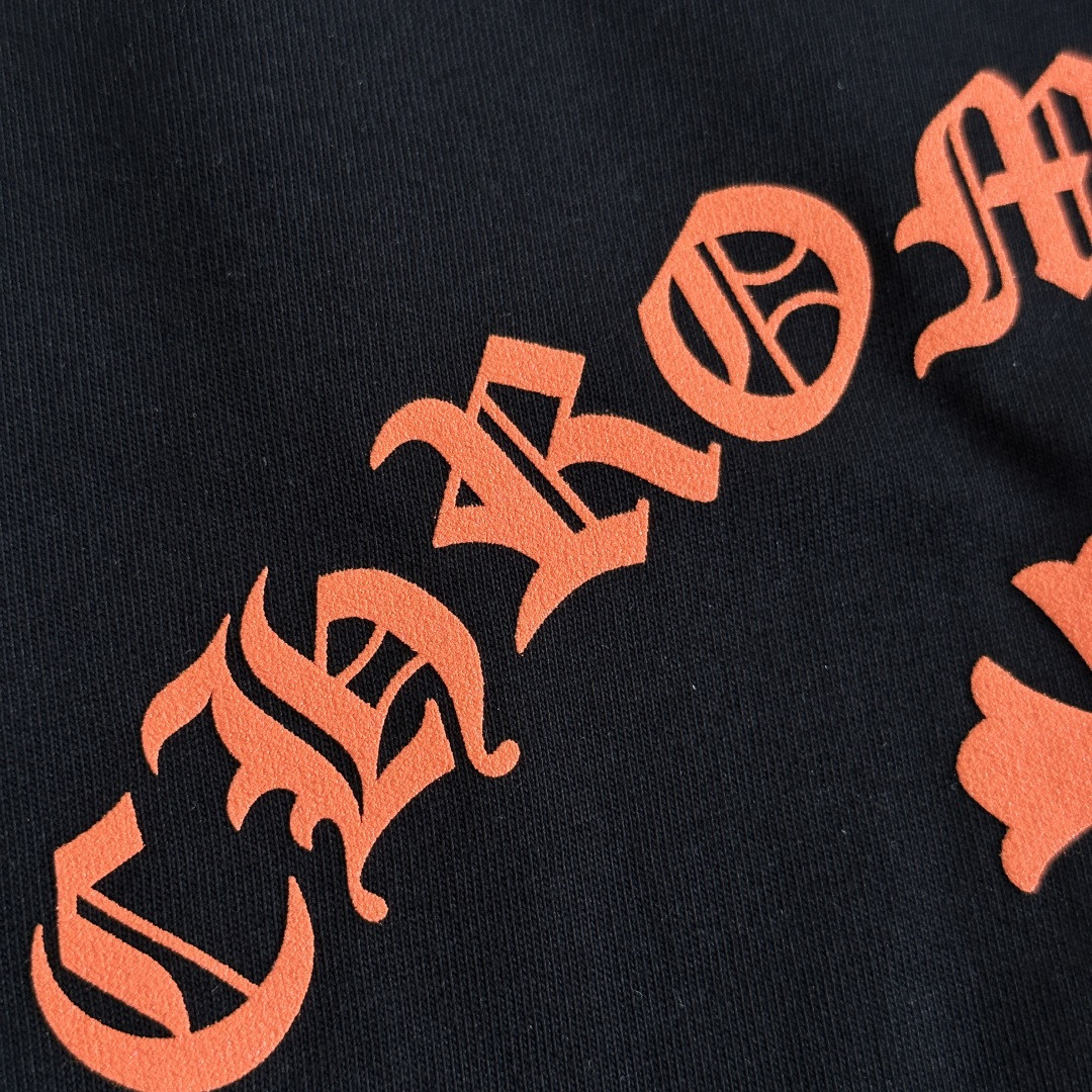 Chrome Hearts CH 克罗心 橙色十字架圆领短袖 T恤 白色 黑色 A0  