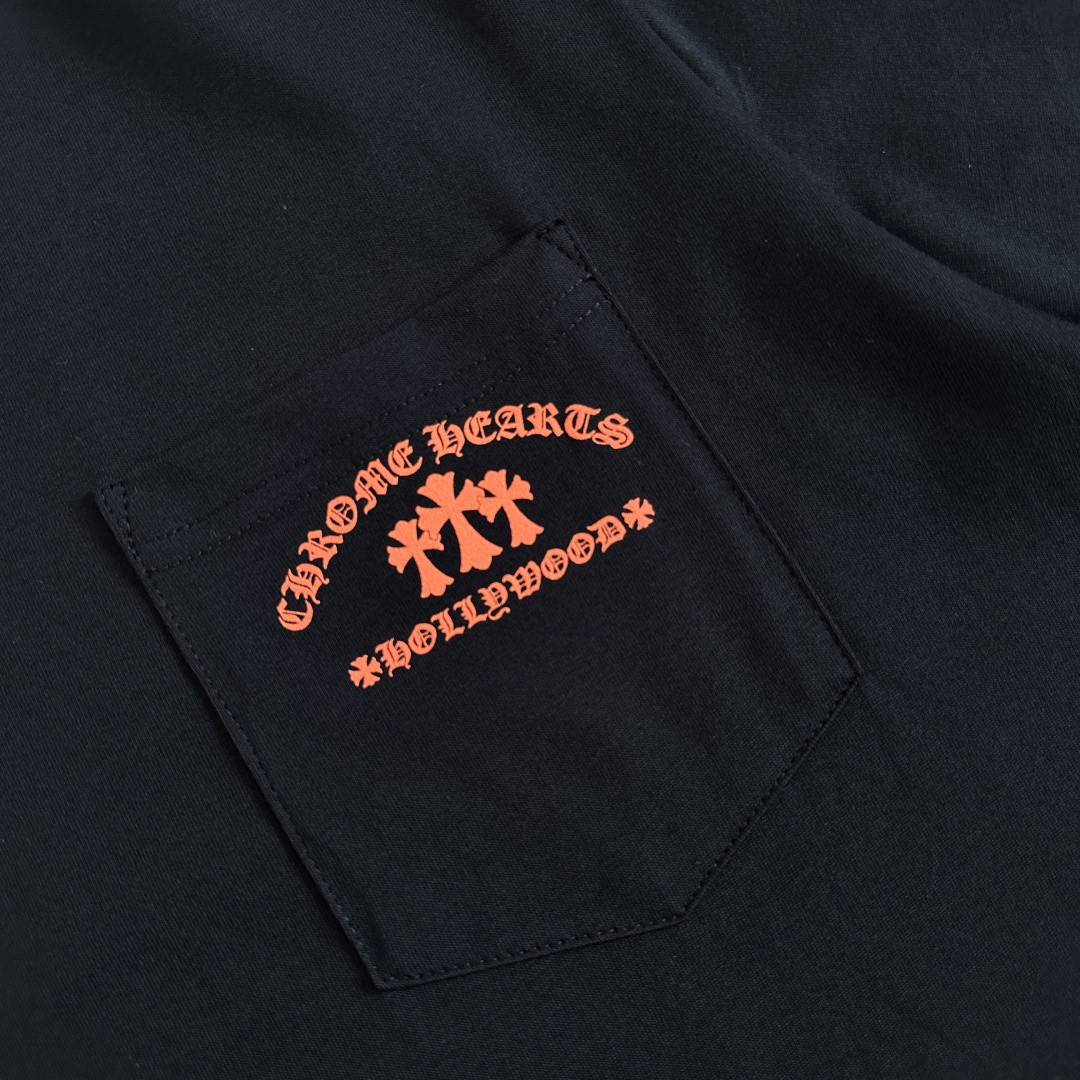 Chrome Hearts CH 克罗心 橙色十字架圆领短袖 T恤 白色 黑色 A0  