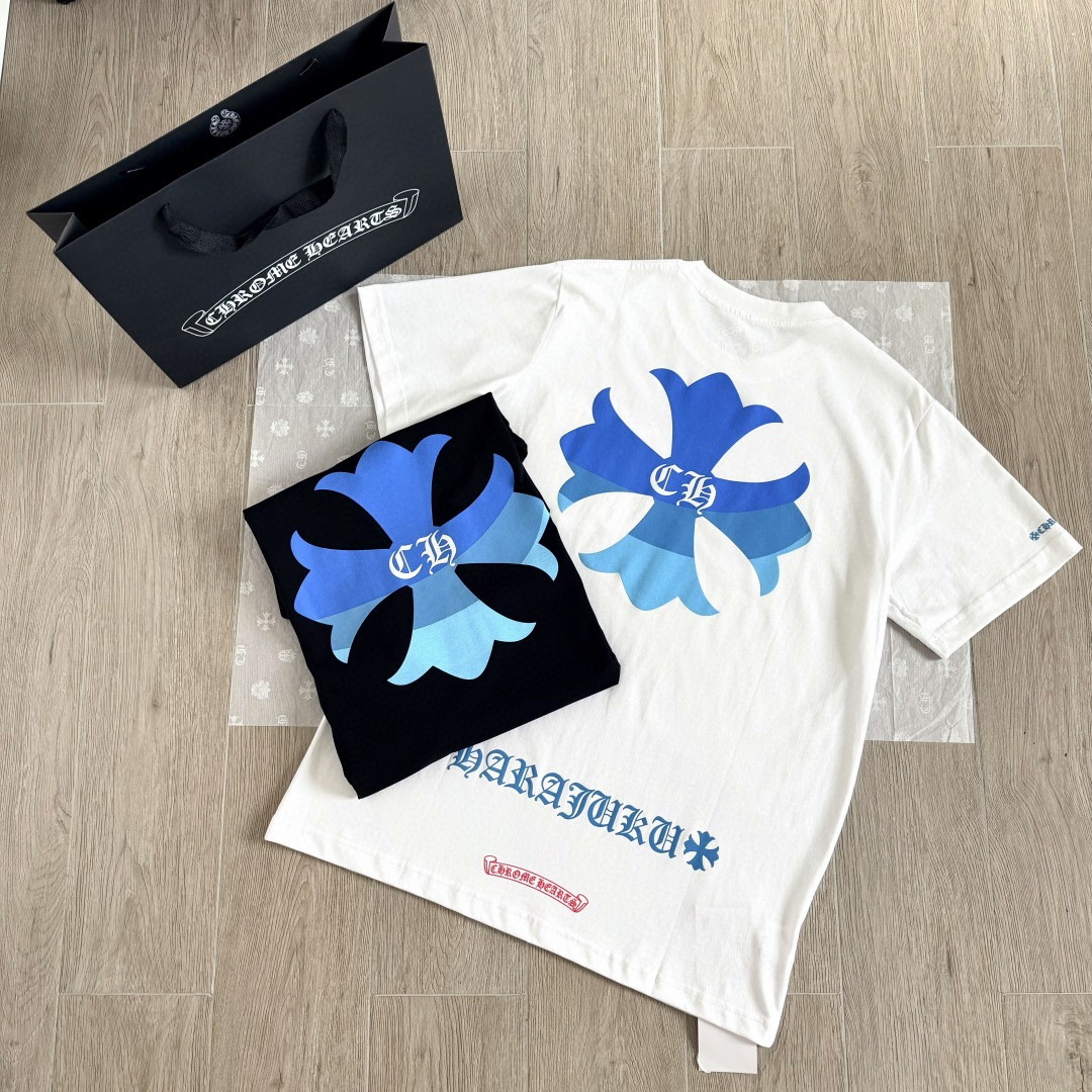 Chrome Hearts CH 克罗心 东京原宿限定圆领短袖 T恤 白色 黑色 A0  